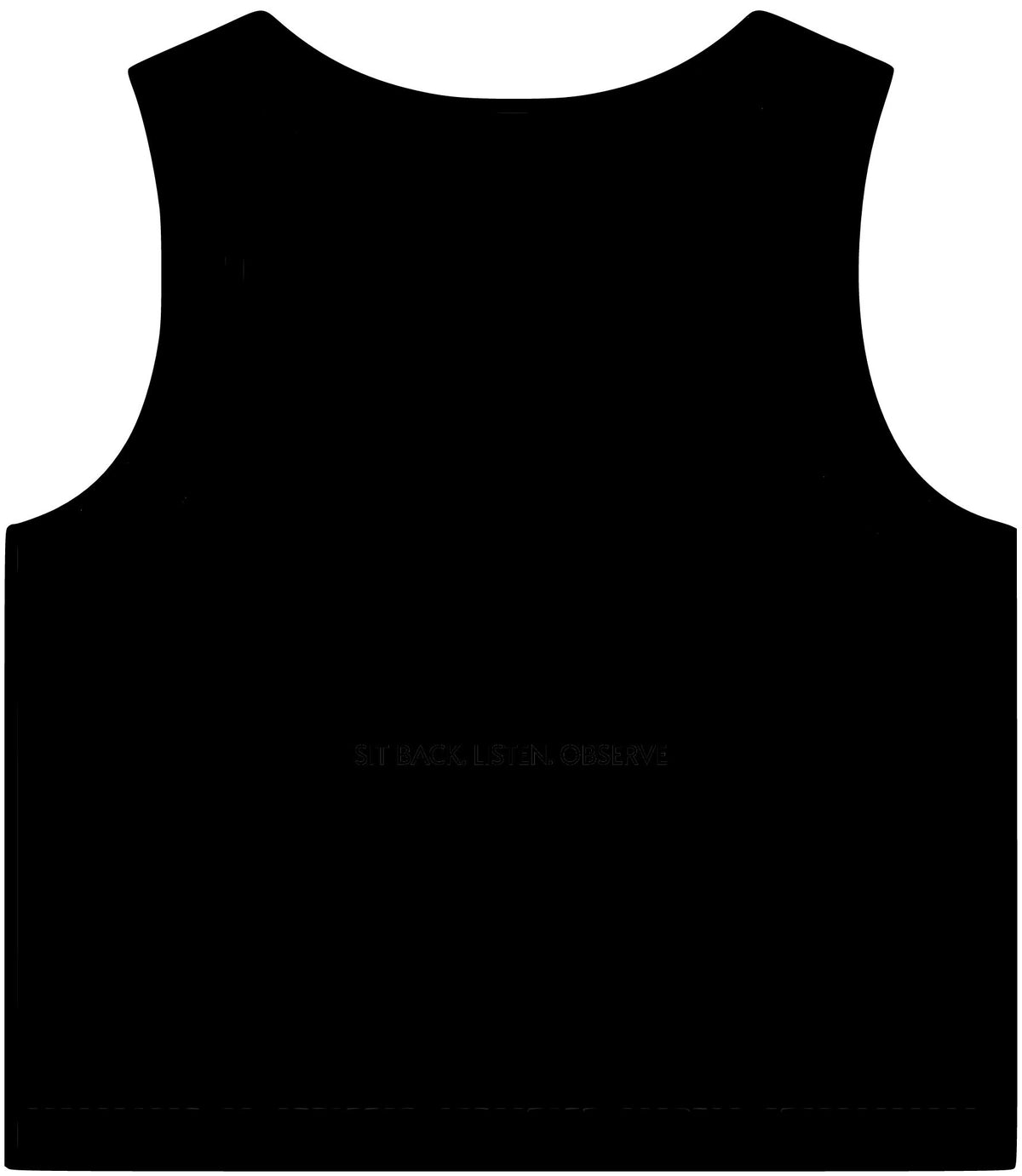 SLaO Women’s Essential Rib Crop Tank — Sit Back. Listen. Observe.