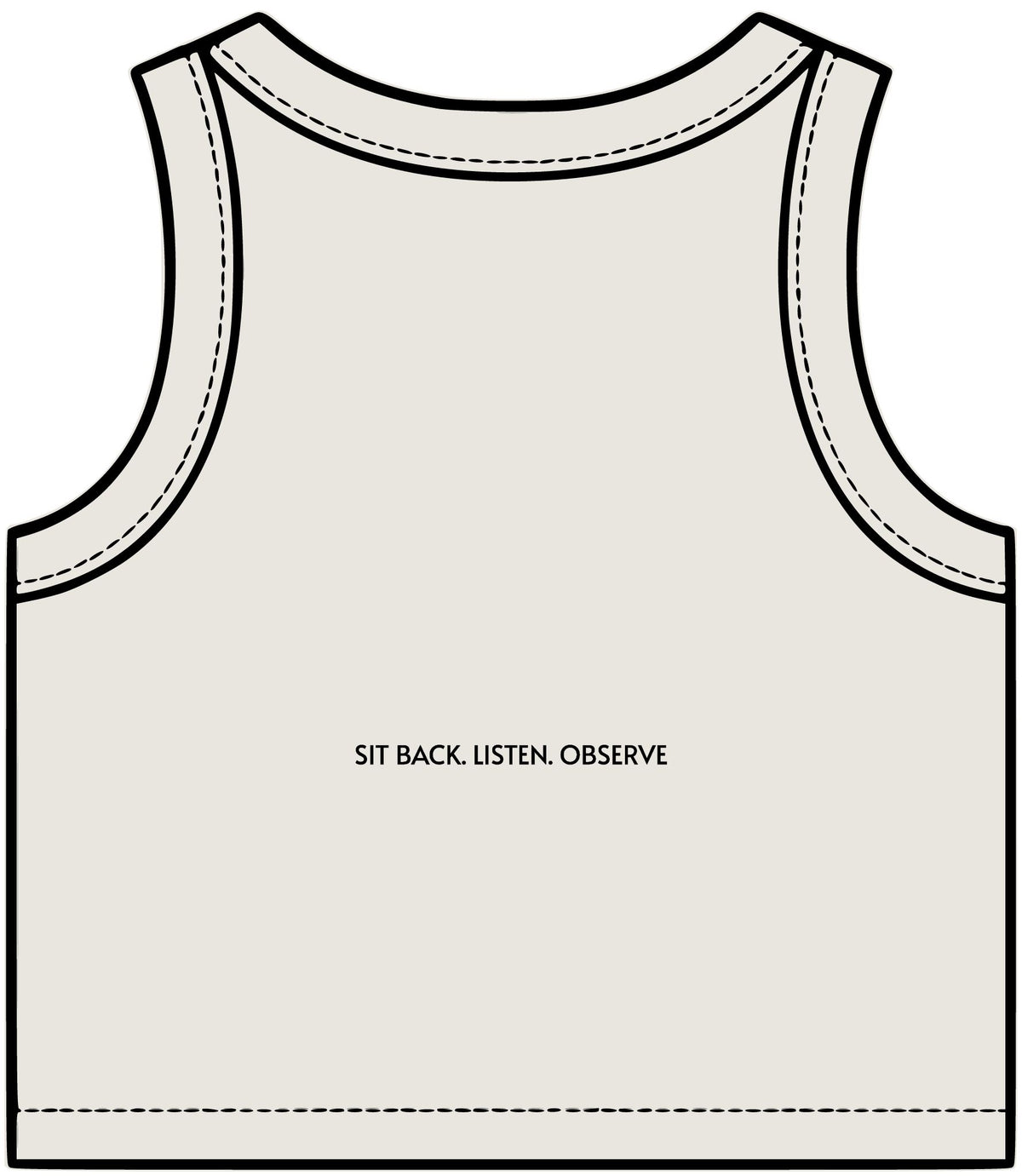 SLaO Women’s Essential Rib Crop Tank — Sit Back. Listen. Observe.