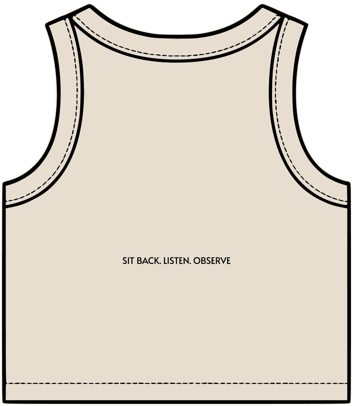 SLaO Women’s Essential Rib Crop Tank — Sit Back. Listen. Observe.