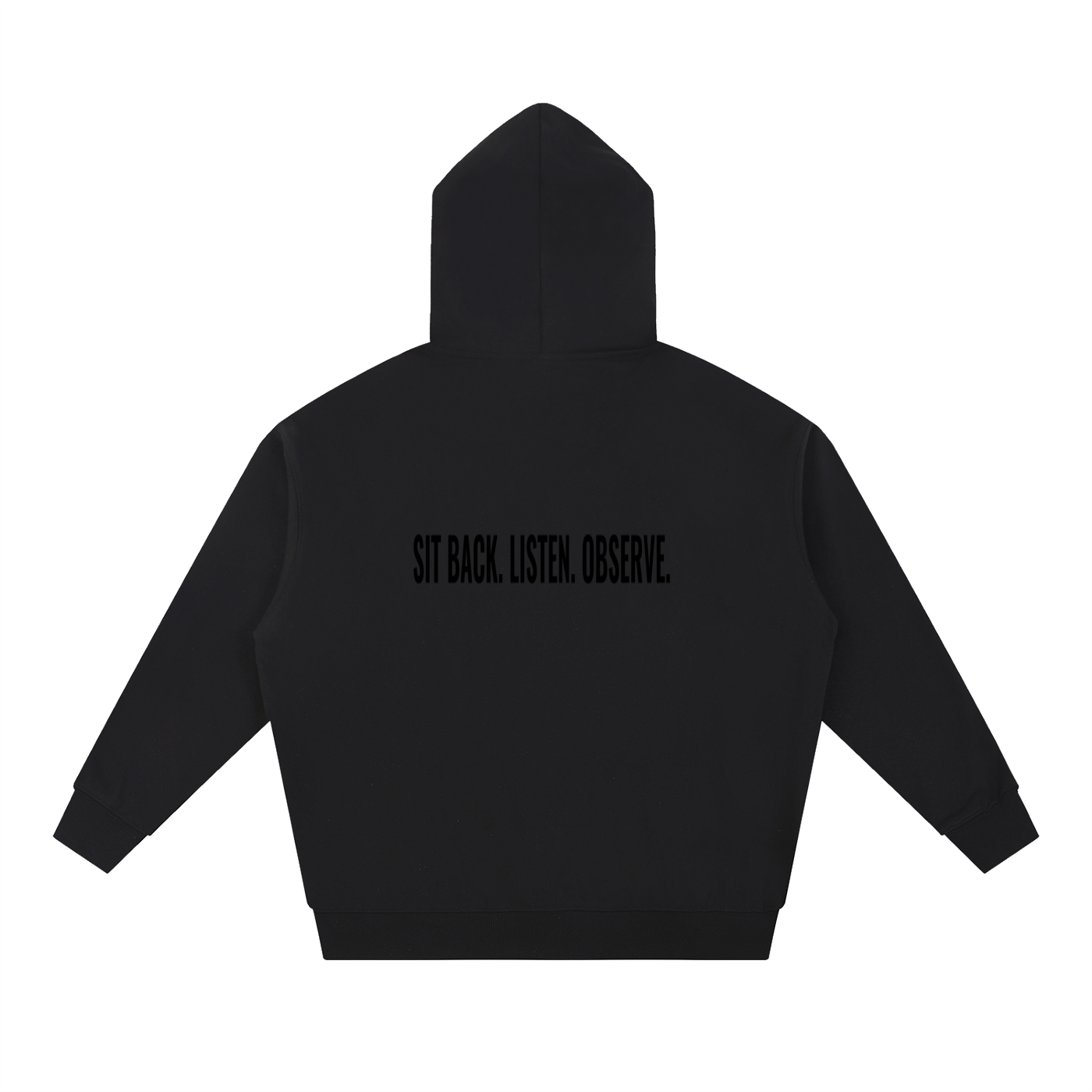 SLaO Essential Heavyweight Hoodie — Sit Back. Listen. Observe.